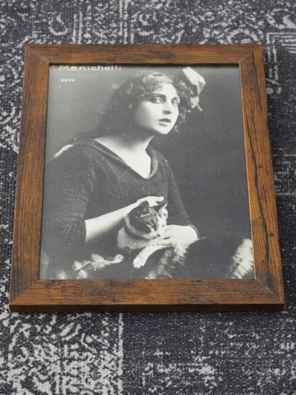 Pina Menichelli Silent Film Actress & Cat Photo Print 8x10 Vintage Wall Decor